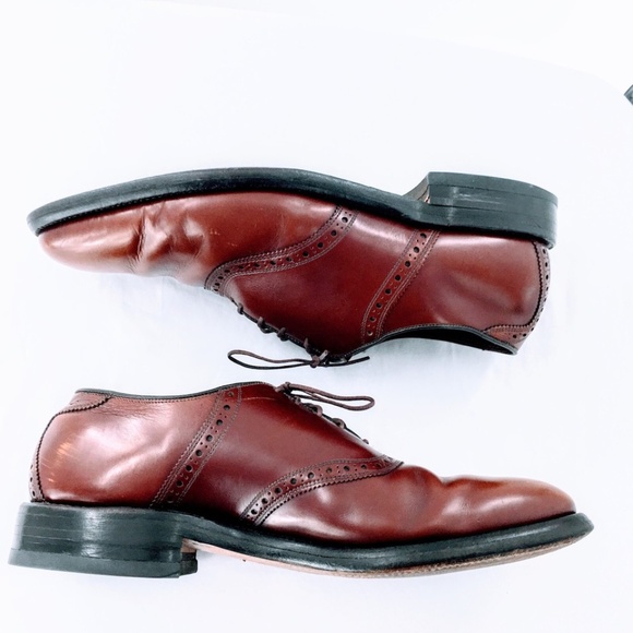 Allen Edmonds Vtg Leather Polo Saddle Shoe Burgundy Corrected Grain Sz 10.5 C - Picture 5 of 16